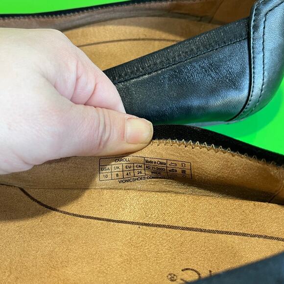 Vionic Caroll Leather Ballet Flats Orthotic Comfort Work Shoes Sz 10 - Picture 9 of 9